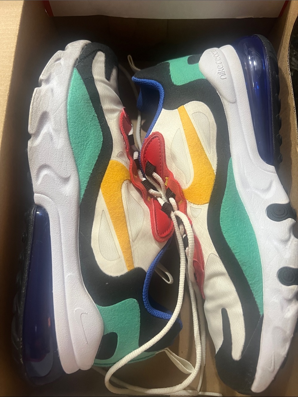 Nike React Kids Colorblock Sneakers - Green, Yellow, Red, Blue, Black, White - Picture 3 of 9